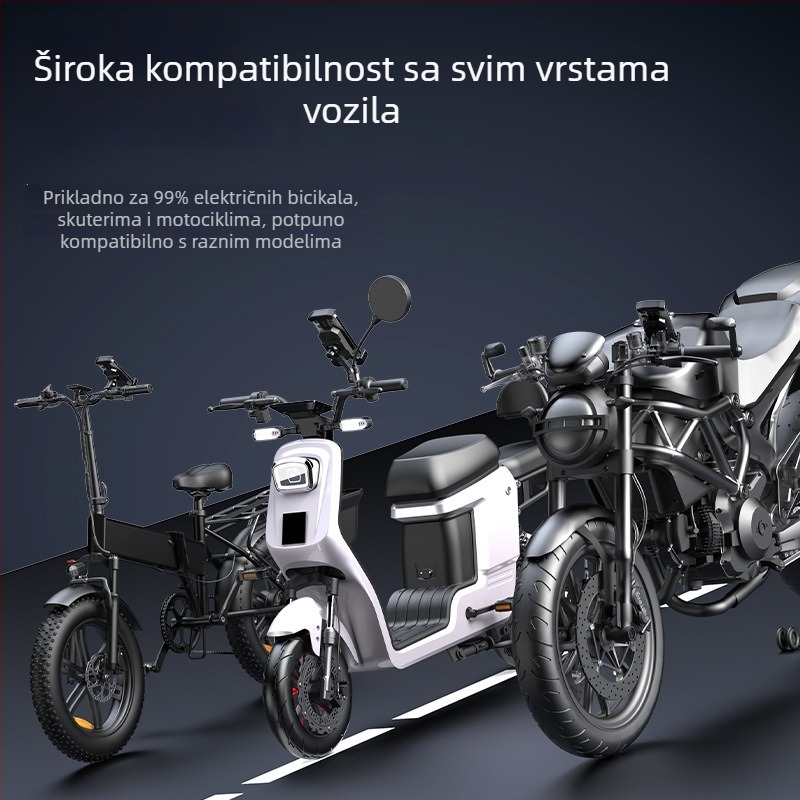 Držač za mobitel za motocikl i bicikl, vodootporan i otporan na udarce, snap-on pričvršćivanje, model YC17, kompatibilan s retrovizorom