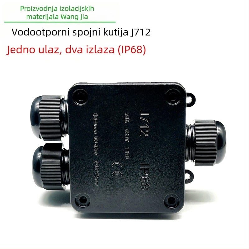 IP68 vodootporna kutija za spojnice za vanjsko ulično osvjetljenje, model J712, tri ulaza, dva izlaza