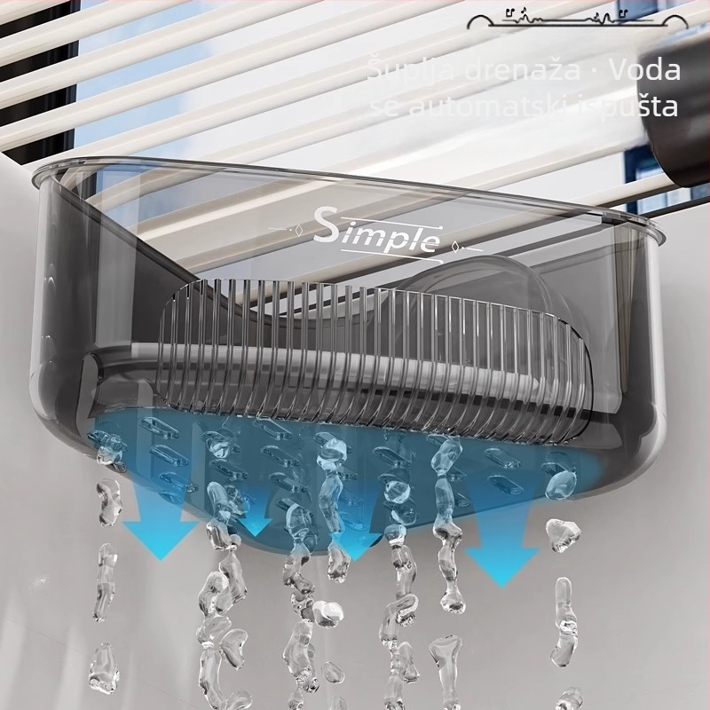 Kutni stalak za sudoper s usisnom čašicom, kuhinja, zidni, višestruka funkcija, velika kapaciteta, odvodna košarica