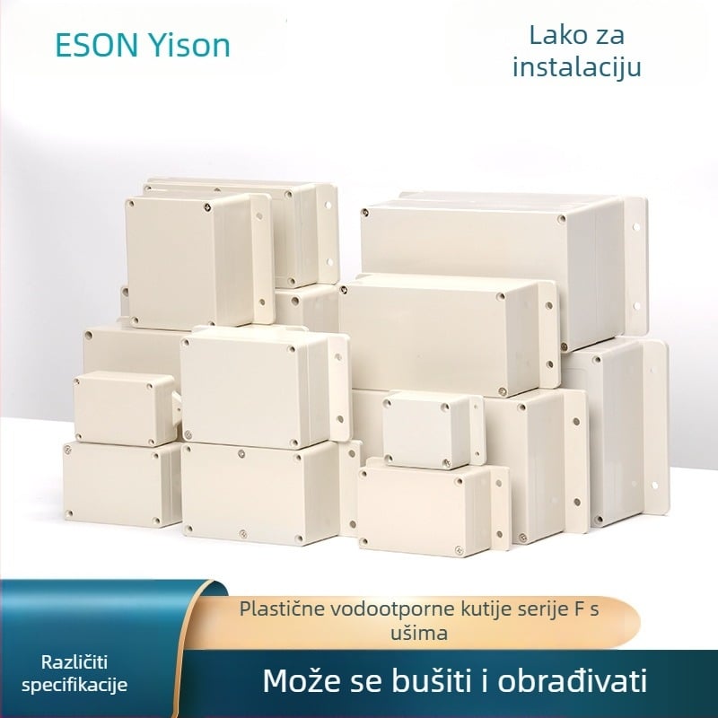 ABS plastična vanjska IP66 vodootporna kutija za razvod s montažnim ušima za napajanje nadzora