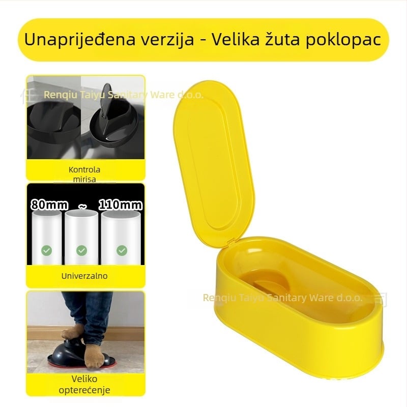 Plastični privremeni zahod za čučanje na gradilištu – višekratna upotreba, bez spremnika vode, moderan minimalistički dizajn, OEM logo