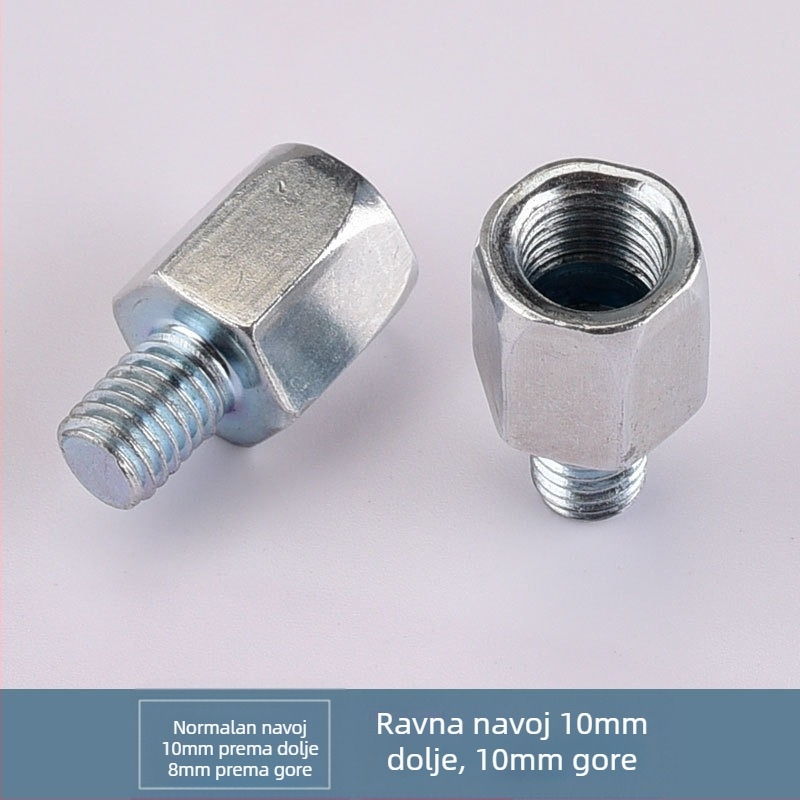Kepu adapter za ogledalo električnog motocikla, konverzijski vijak, 10 mm na 8 mm, desni navoj