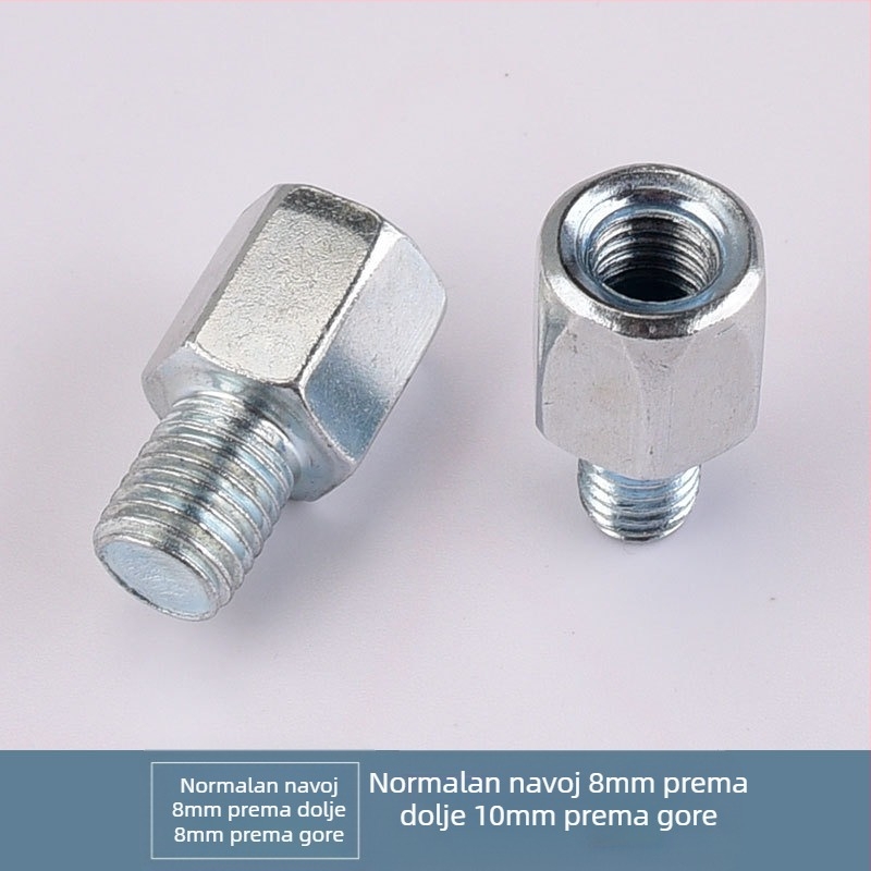 Kepu adapter za ogledalo električnog motocikla, konverzijski vijak, 10 mm na 8 mm, desni navoj