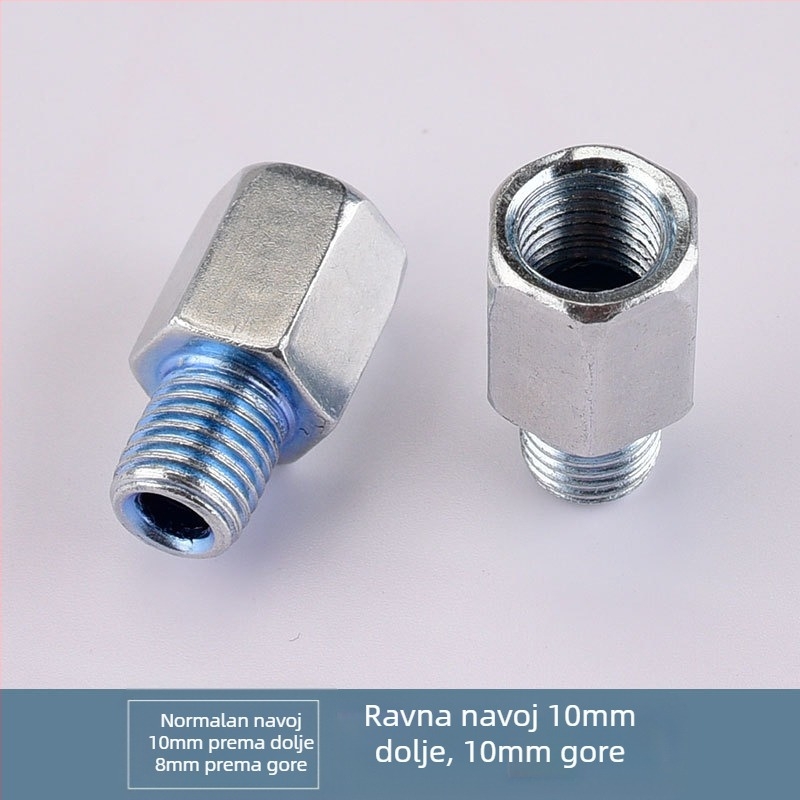 Kepu adapter za ogledalo električnog motocikla, konverzijski vijak, 10 mm na 8 mm, desni navoj