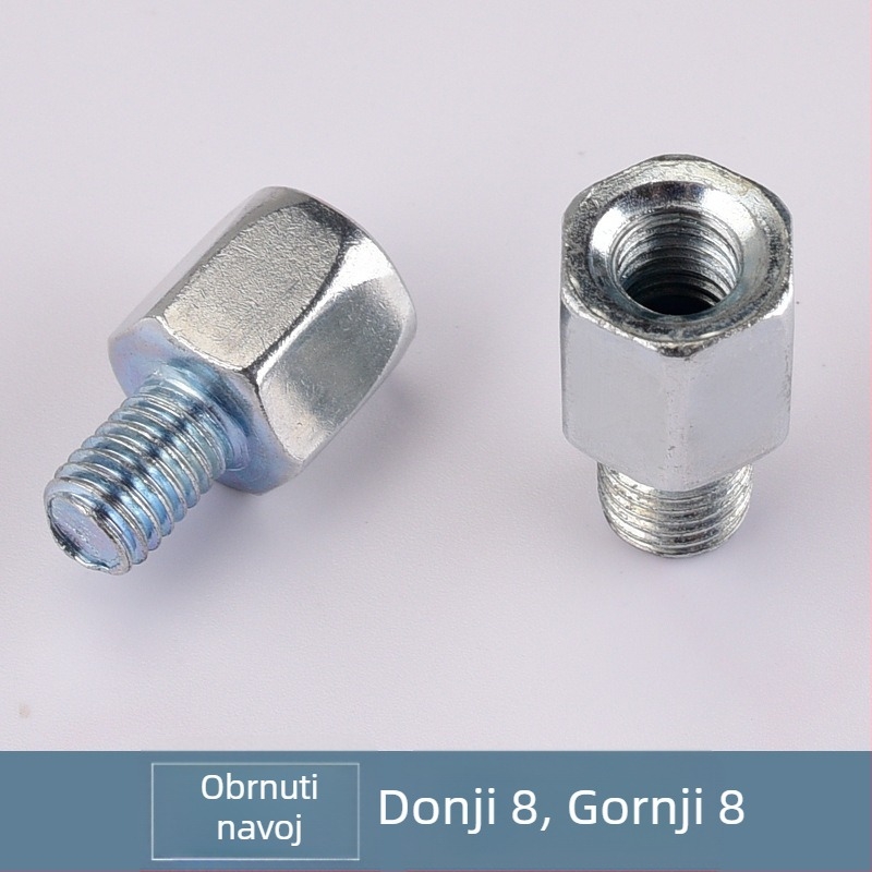 Kepu adapter za ogledalo električnog motocikla, konverzijski vijak, 10 mm na 8 mm, desni navoj