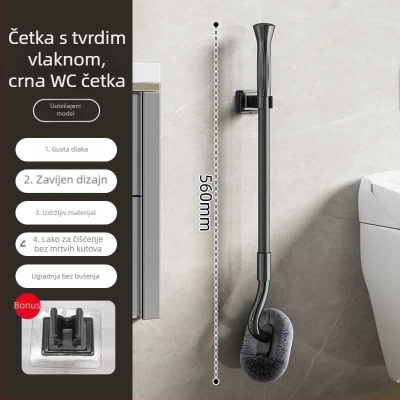 WC četka s S-oblikom, teleskopska, zidna, za squat WC, od nehrđajućeg čelika, bez mrtvih kutova