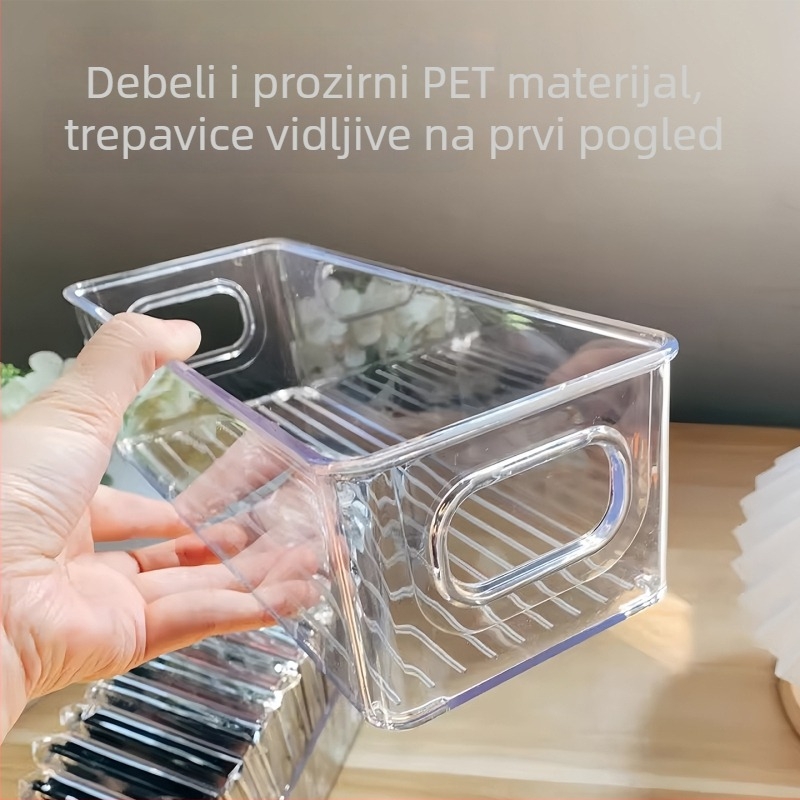 Stolna kutija za pohranu, akril, otvoreni vrh, može se slagati, 18 L, model Zx2349