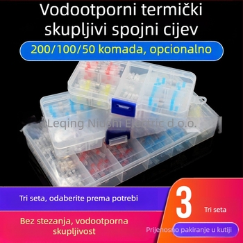 SST skup spojnих prstenova, vodonepropusni, toplinski skupljajuće cijevi, izolirana kutija za terminale, 100 kom