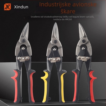 Xinton Industrijske Višenamjerne Škare Za Metal – Teške avijacijske škare s nehrđajućim čelikom, za aluminijske ploče i lagane čelične konstrukcije