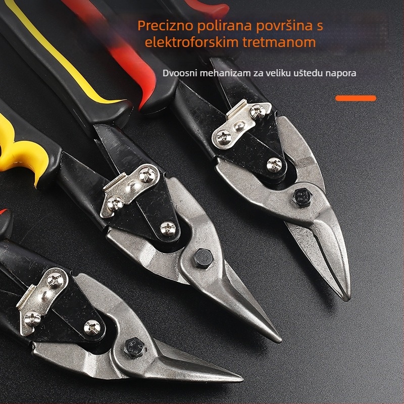 Xinton Industrijske Višenamjerne Škare Za Metal – Teške avijacijske škare s nehrđajućim čelikom, za aluminijske ploče i lagane čelične konstrukcije