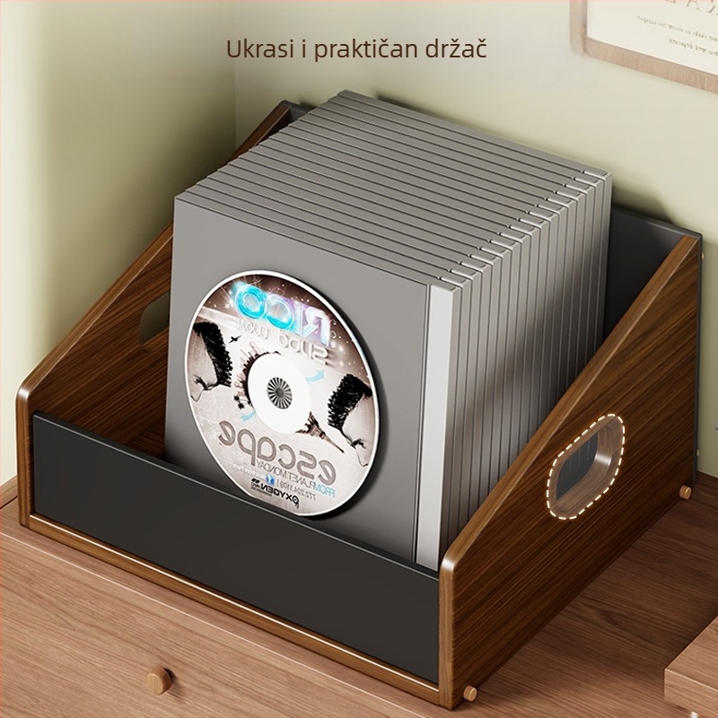 Stalak za skladištenje vinyl ploča od MDF-a i akrila, moderni minimalistički dizajn, model 2218083829504804096, višefunkcionalan