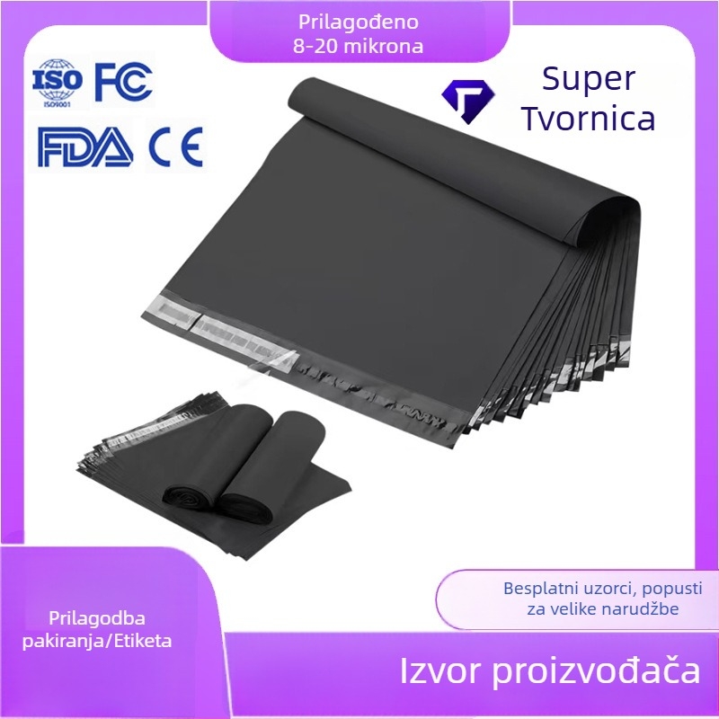 Express vrećica za kurirsku službu, samouzavarajuća, PE materijal, nosivost 10 kg, otisnut logotip, pogodna za prekograničnu dostavu