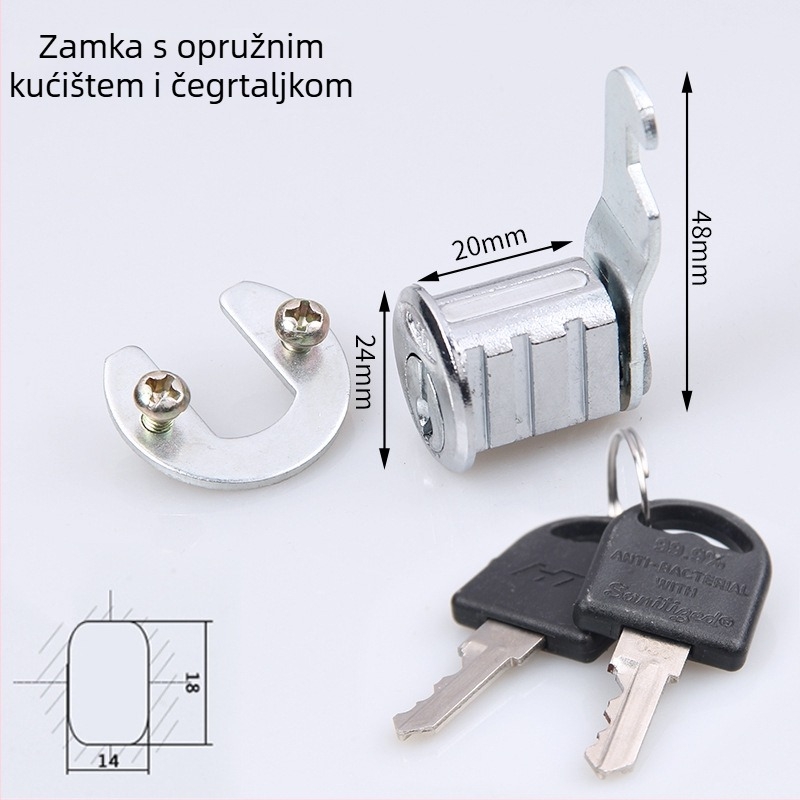 Brava za ormar Circlip Lock za spisovne ormariće, cinkovog legura, moderni minimalistički stil