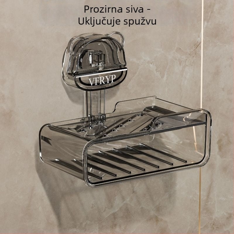 Zidni sapunik s usisnim čašicama, bez bušenja, dvodjelni set, od plastike, CE certifikat, jednostavan i moderan stil