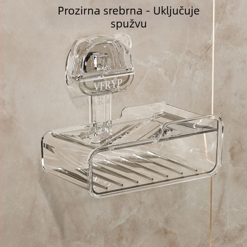 Zidni sapunik s usisnim čašicama, bez bušenja, dvodjelni set, od plastike, CE certifikat, jednostavan i moderan stil