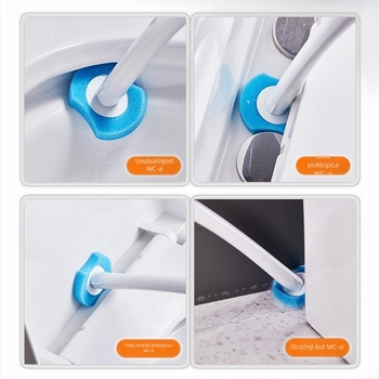 Zidni jednokratni set četke za zahod – plast; tisk logotipa dostupan; prilagodba; privatna etiketa dostupna; pakiranje 40 komada