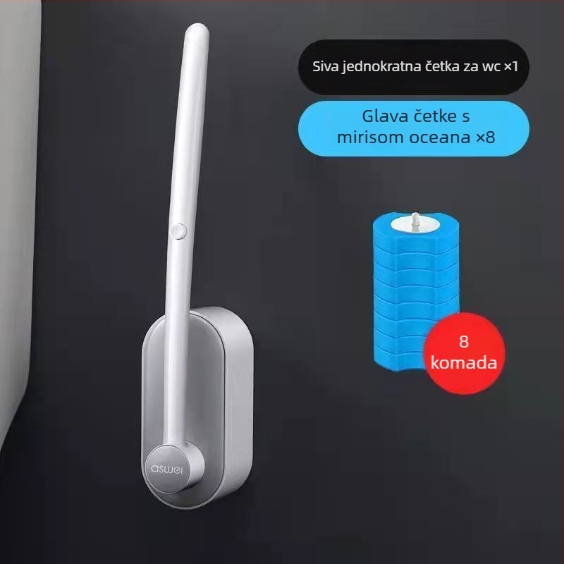 Zidni jednokratni set četke za zahod – plast; tisk logotipa dostupan; prilagodba; privatna etiketa dostupna; pakiranje 40 komada