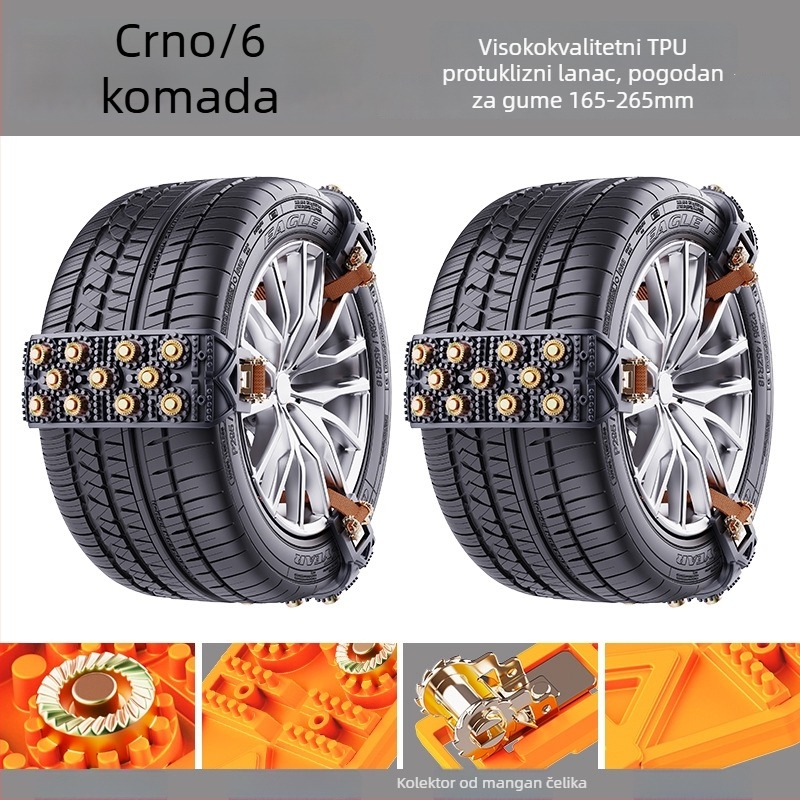Xueshunda protuklizne lančane za gume vozila, universalne snježne lančice, model Xsd-atn-11 steel bowl, materijal guma, pogodno za sedan, terenac, kombi, MPV, pickup