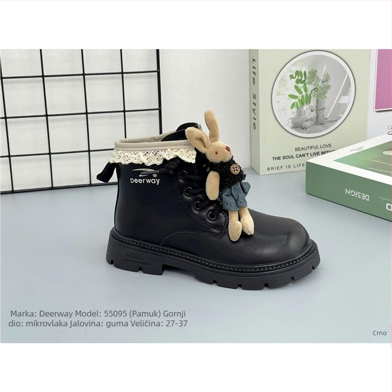 Mali dječji Martin čizme za djevojčice zimu, casual obuća u pustinji, gornji dio od umjetne kože, potplat od gume, uzorak jedinstven, lansiranje jesen 2025