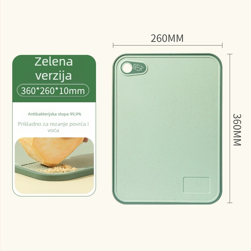 Double Gun daska za rezanje – dvostrana, od pšenične slame, za dječju hranu i sjeckanje voća