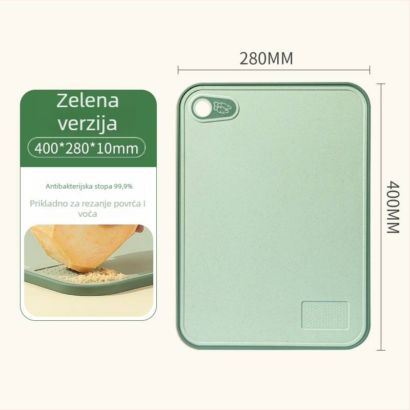 Double Gun daska za rezanje – dvostrana, od pšenične slame, za dječju hranu i sjeckanje voća