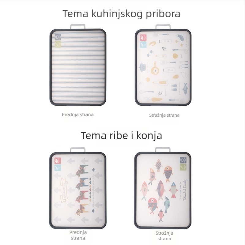 Hong Junda Plastična dvostruka daska za rezanje za povrće, tijesto i voće — antibakterijska, protuklizna, otporna na plijesan