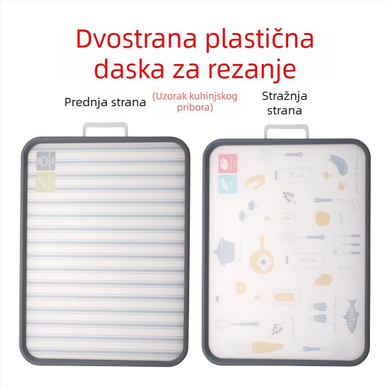 Hong Junda Plastična dvostruka daska za rezanje za povrće, tijesto i voće — antibakterijska, protuklizna, otporna na plijesan