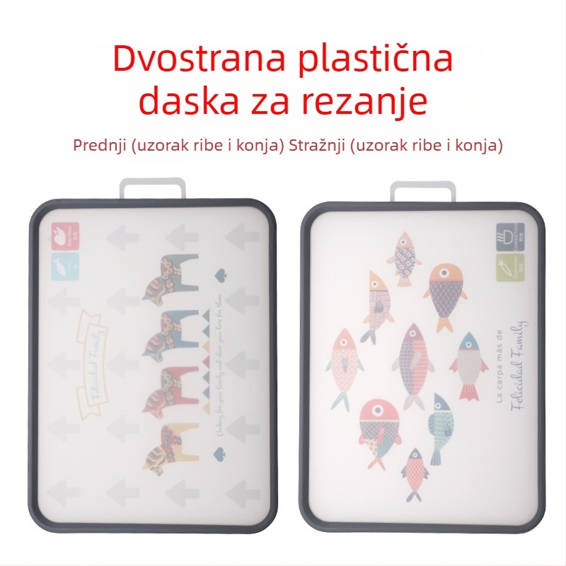 Hong Junda Plastična dvostruka daska za rezanje za povrće, tijesto i voće — antibakterijska, protuklizna, otporna na plijesan