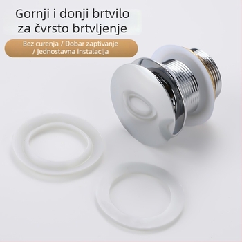 Mesingani odvod vode za kadu s pop-up mehanizmom (bounce tip), britski stil pokretanja, model: odvod vode za kadu, modernistički minimalistički dizajn