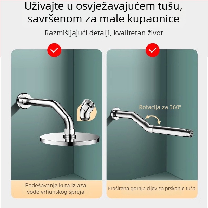 Regulator kuta tuša — 135° koljeno, 4-dijelni podesivi spoj, nehrđajući čelik, Boonen