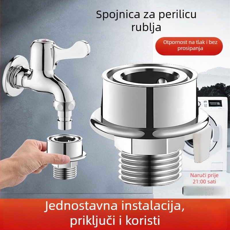 Adapter za perilicu rublja s 4-portnim brzim spojem, snap-on konverzijski konektor, ABS materijal, model Xyjg042, moderni minimalistički stil