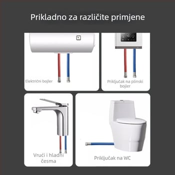 Cijev od nehrđajućeg čelika 304, vijugava s PVC premazom, ojačana, otporno na eksploziju i zaštitu od opeklina za toplu i hladnu vodu