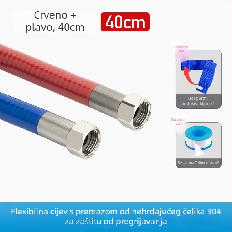 Cijev od nehrđajućeg čelika 304, vijugava s PVC premazom, ojačana, otporno na eksploziju i zaštitu od opeklina za toplu i hladnu vodu