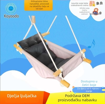 Dječja viseća stolica – KOYOODO, tkanina, drveni okvir, nasloni za ruke, intelektualni razvoj
