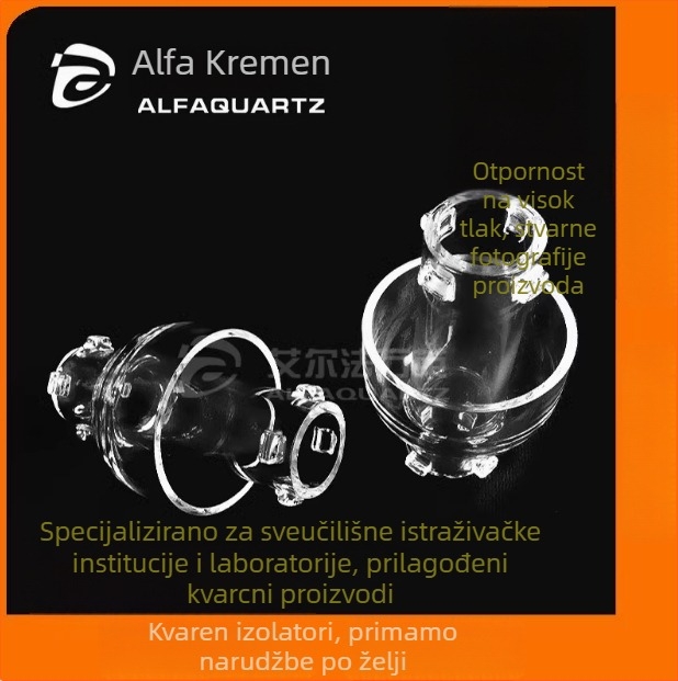 Kvarcno stakleni izolator-reaktor, visokotemperaturno otporan, visoka čistoća poluvodiča, Elfa Quartz