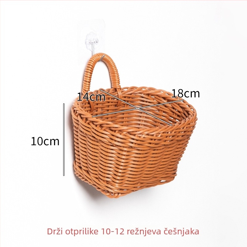 Zidna košara za skladištenje luka, djumbira i češnjaka, model 31977, japanski stil, Saint-wang, materijal: anti-vine