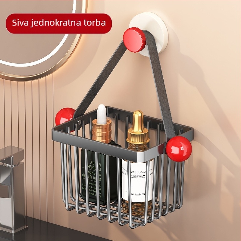 Kuhinjska skladišna korpa za đumbir, češnjak, luk i jaja – ugljični čelik, za zid ili stolni organizator