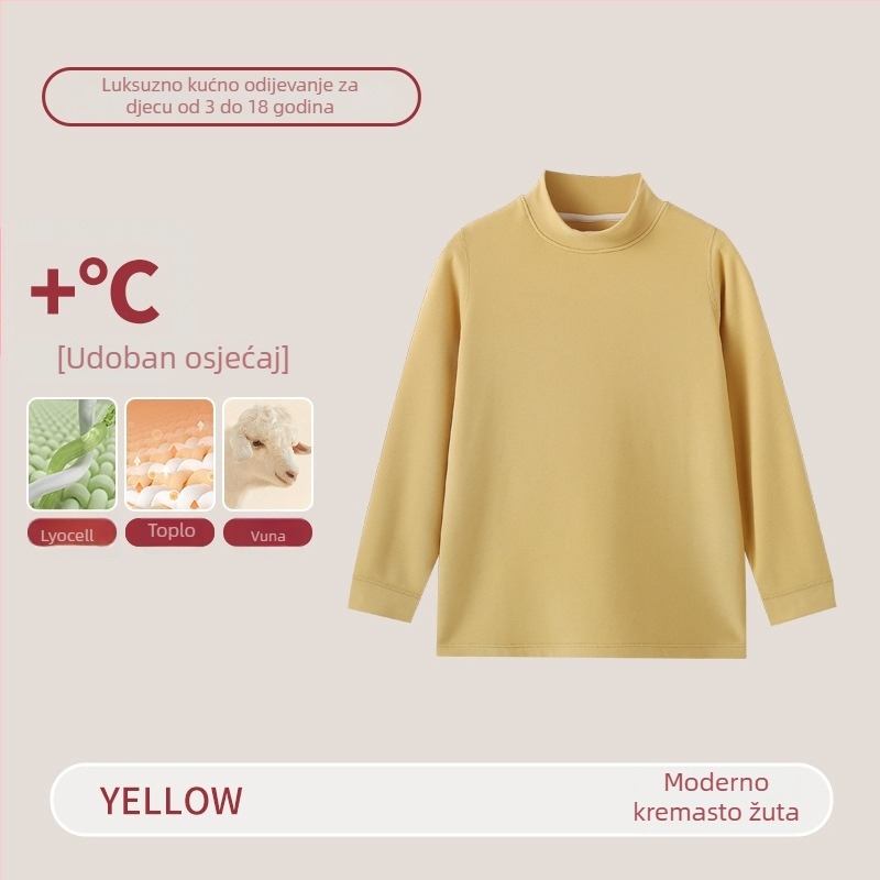 Dječji termalni set s visokim ovratnikom – unisex top i bottom, Lyocell smjesa, debeli topli materijal, za jesen i zimu