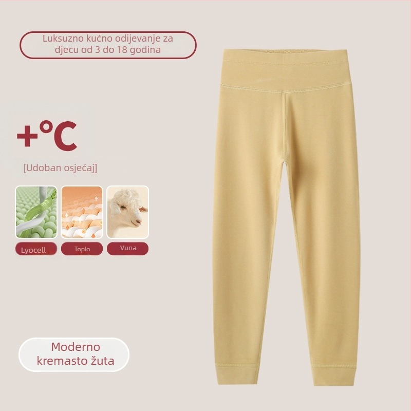 Dječji termalni set s visokim ovratnikom – unisex top i bottom, Lyocell smjesa, debeli topli materijal, za jesen i zimu
