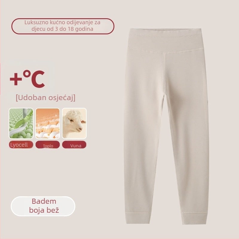 Dječji termalni set s visokim ovratnikom – unisex top i bottom, Lyocell smjesa, debeli topli materijal, za jesen i zimu