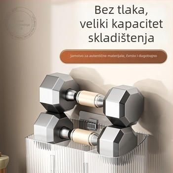 Prozirni zidni koš za skladištenje češnjaka, đumbira i luka – plastika, bez bušenja, kuhinjski organizator