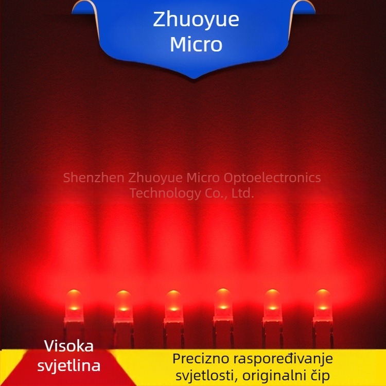 LED indikatorska zrncica s izravnim priključkom, 20 mA, 1.8–2.2 V, 0.06 W, Sanan čip, kut gledanja 30°