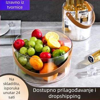 Proziran stolni koš za pohranu, PET materijal, višenamjenski koš za voće i povrće, svijetao luksuzni stil (PET; voće i povrće; koš za voće; 60/36)