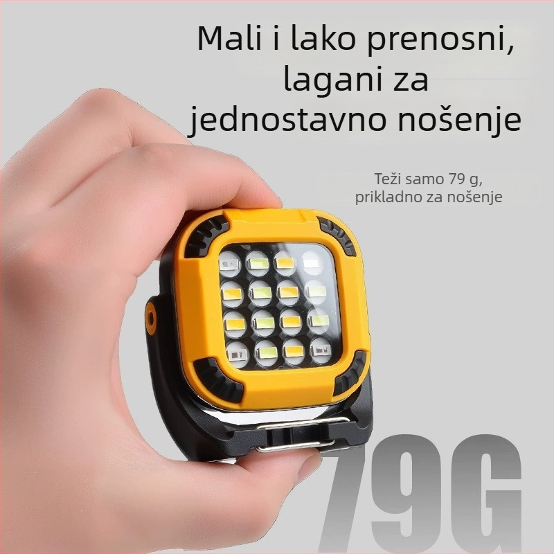 LED radna svjetiljka s magnetskom bazom, 20W, 1200mAh, punjiva, višepoložajna rotirajuća glava, za kampiranje i inspekcije