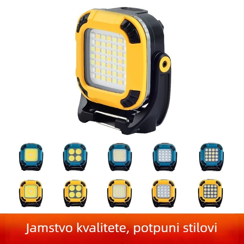 LED radna svjetiljka s magnetskom bazom, 20W, 1200mAh, punjiva, višepoložajna rotirajuća glava, za kampiranje i inspekcije