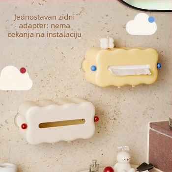 Xingyang Zidna kutija za maramice s vakuumski držačem, bez bušenja, ABS/metal/TPU, višenamjenski