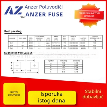 Schottky dioda, SMD, SS24/SK24, 2A/40V, SMA/SMAF/SMB paket