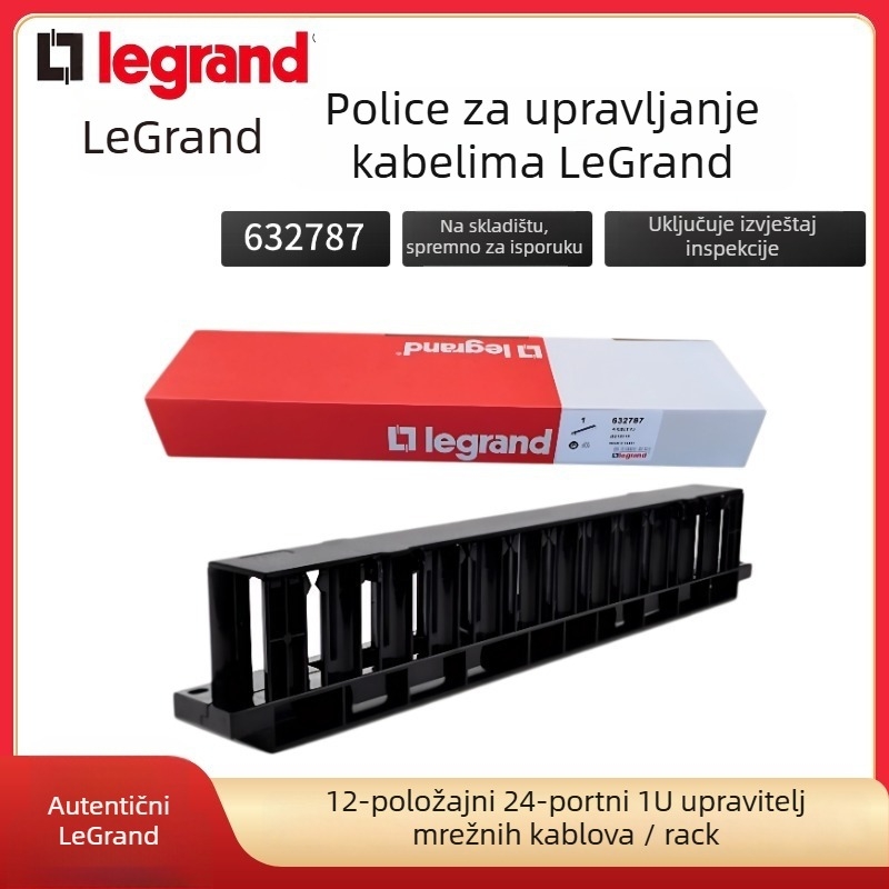 Legrand stalak za upravljanje kabelima – 24-pozicijski organizator mrežnih kablova za serversku sobu (model 632787)