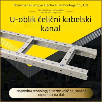 U-oblik čelični kabelski regal, s više rupa, otvorenog ljestvičastog tipa za unutarnje sobe za komunikacije i podatkovne centre, konstrukcija tipa truss (Značka: Phoenix diagram wiring; Materijal: Čelik; Certifikacija: ISO 9001:2000; Prilagodba: Moguća)