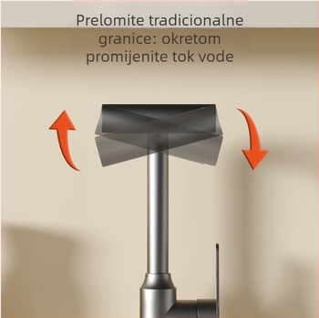 Kran za umivaonik s vodopadom, nehrđajući čelik, miješanje, postavljanje na ploču, keramički disk ventil, 0–90°C